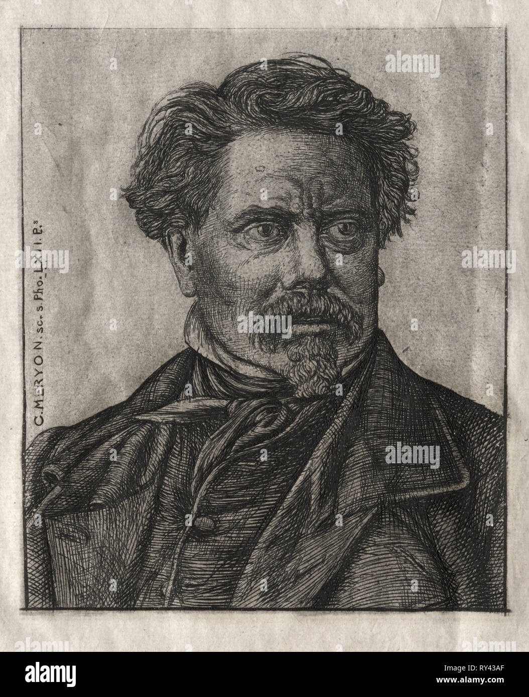 Benjamin Fillon, Literat, 1862. Charles Meryon (Französisch, 1821-1868). Ätzen Stockfoto