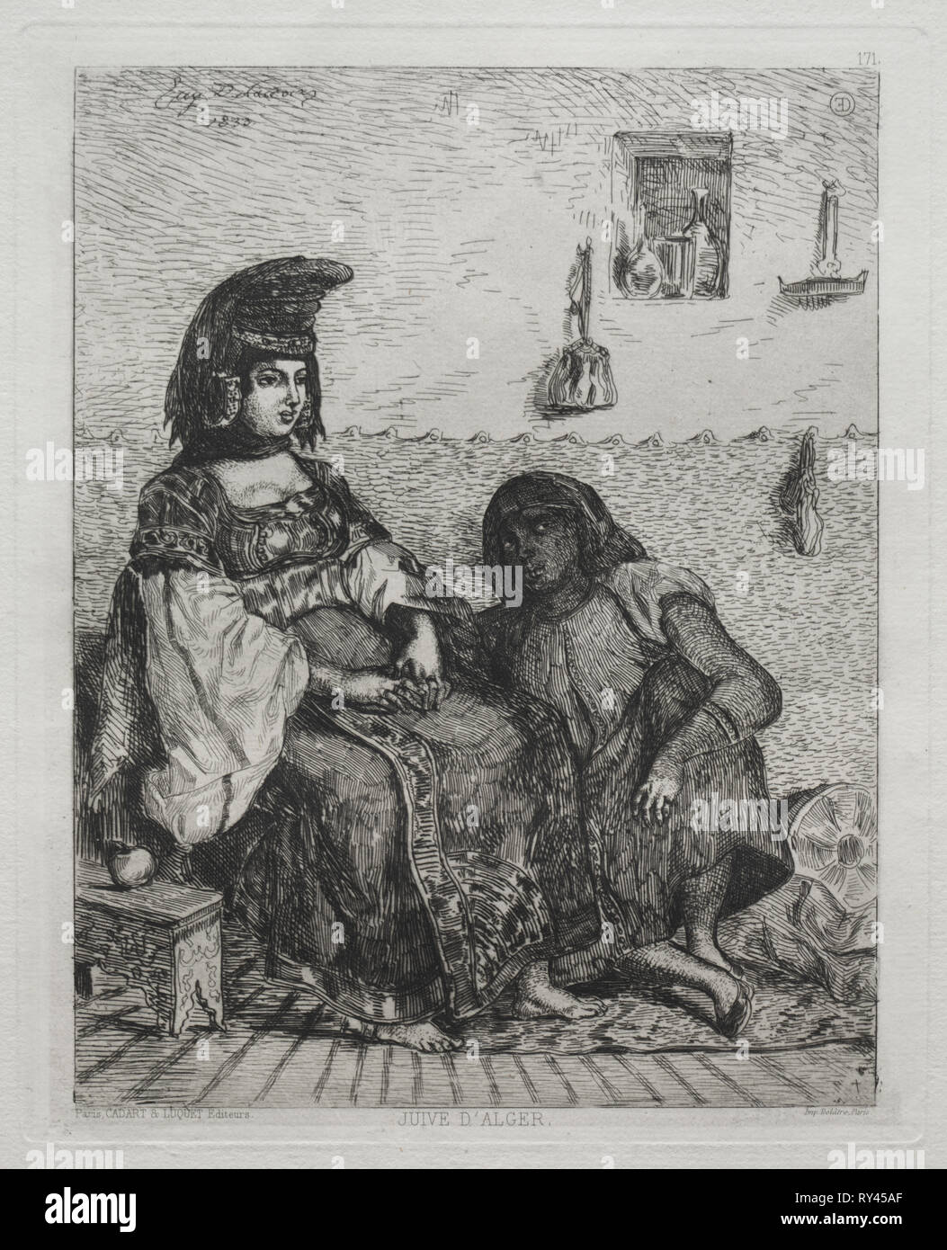 Juive d'Alger. Eugène Delacroix (Französisch, 1798-1863). Ätzen Stockfoto