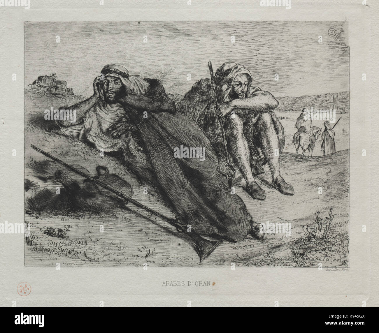 Arabes d'Oran. Eugène Delacroix (Französisch, 1798-1863). Ätzen Stockfoto