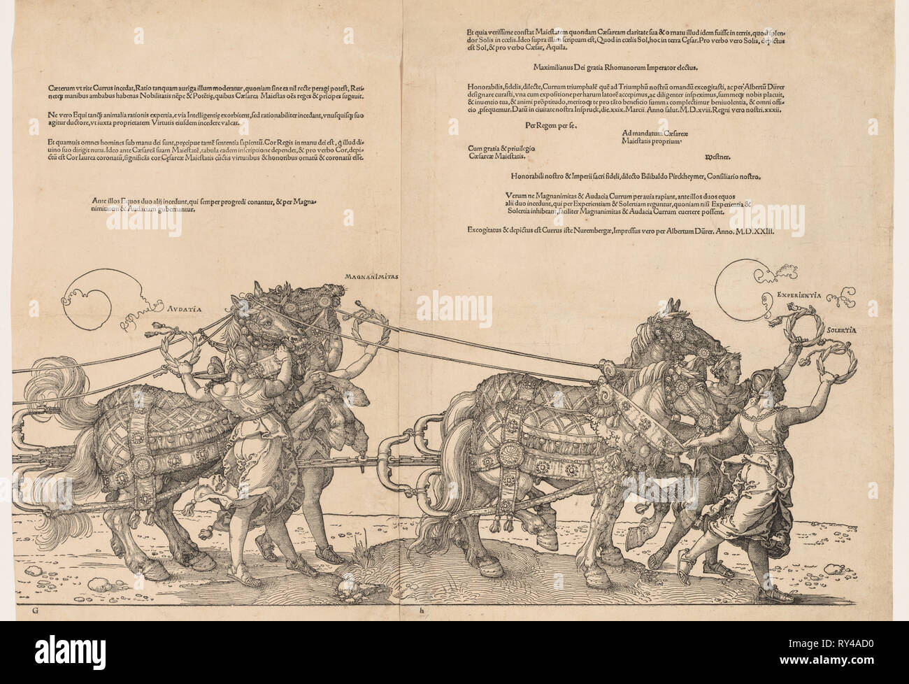 Der große Siegeszug Auto Kaiser Maximilians. Albrecht Dürer (1471-1528). Holzschnitt Stockfoto