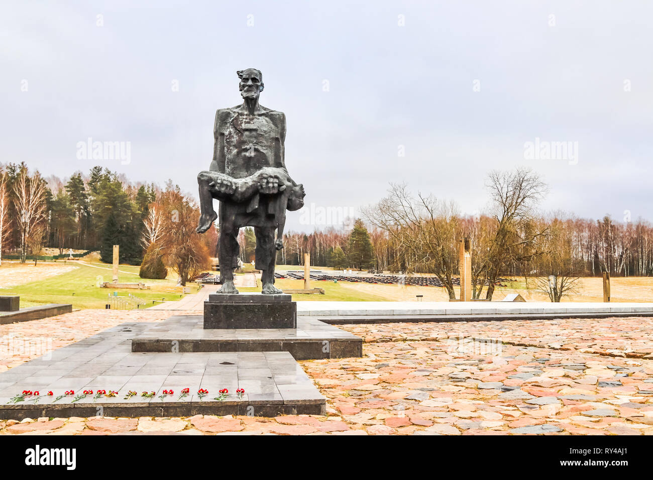 Die Gedenkstätte Chatyn, die Hunderte von belarussischen Dörfer durch die Nazis während des Großen Vaterländischen Krieges getötet zu erinnern Stockfoto