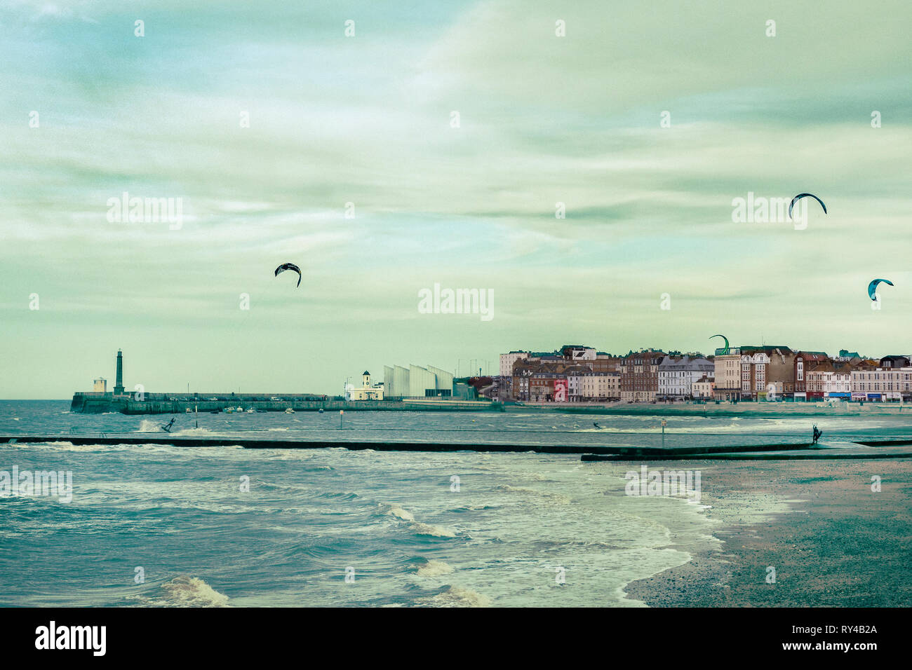 Kite Surfer an Margate Kent UK Stockfoto