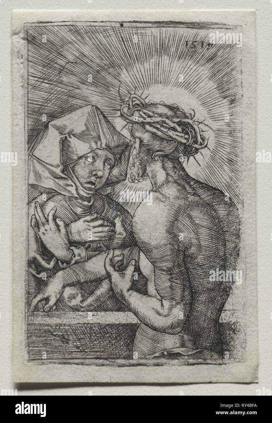 Christus und die Jungfrau, 1519. Hans Sebald Beham (1500-1550). Gravur Stockfoto
