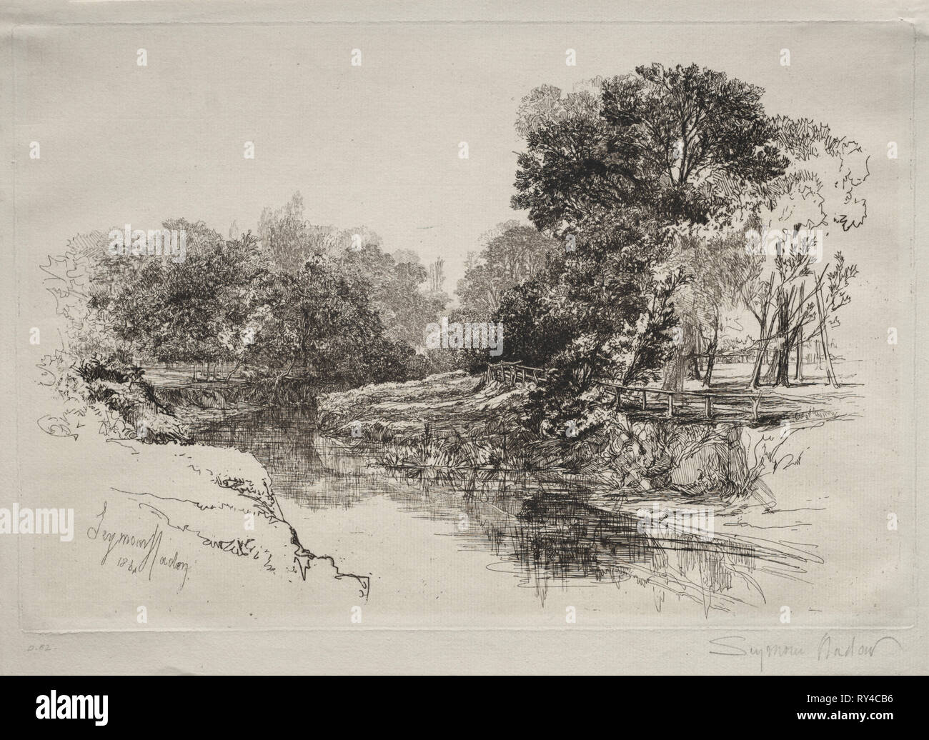 Ein Fluss in Irland, 1864. Francis Seymour Haden (British, 1818-1910). Ätzen Stockfoto
