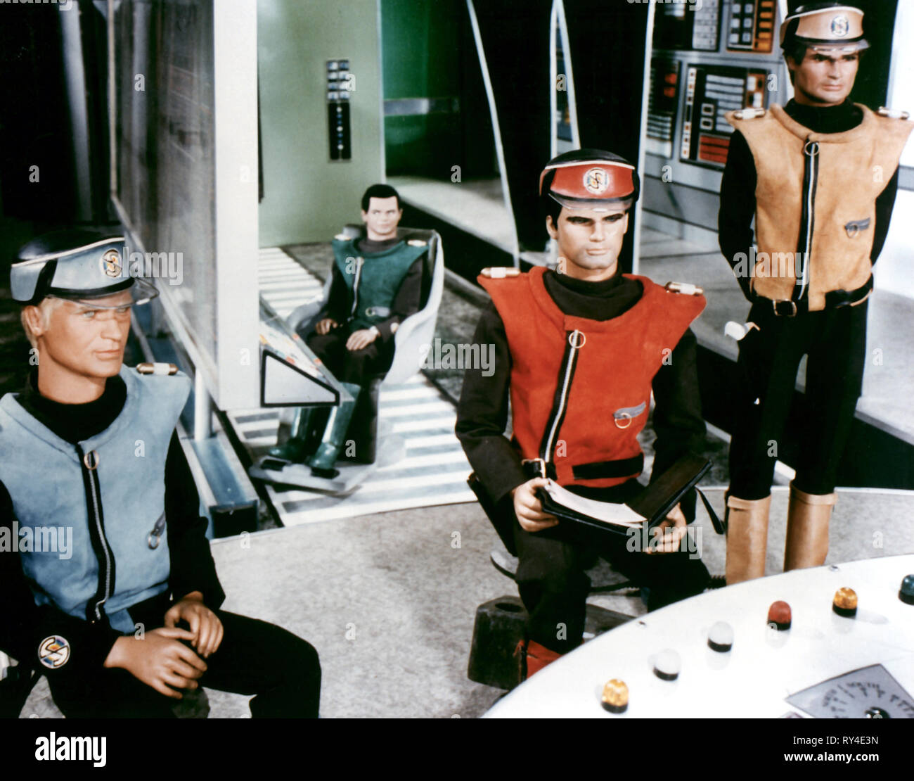 Blau, Grün, Rot, Ocker, Captain Scarlet, 1967 Stockfoto