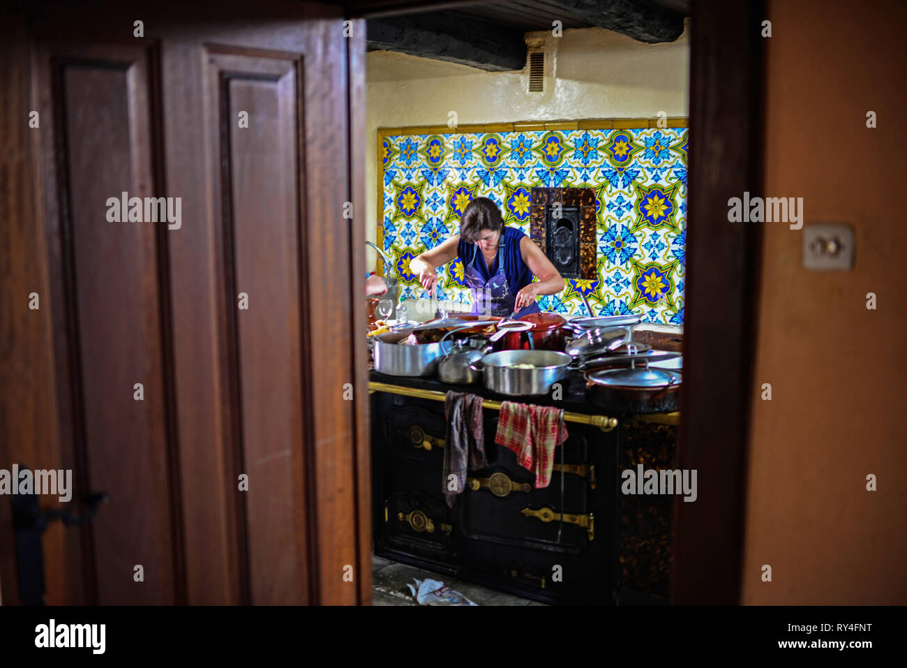 Traditionelles Essen Restaurant entlang der Jakobsweg (Camino de Santiago), Galizien, Spanien Stockfoto