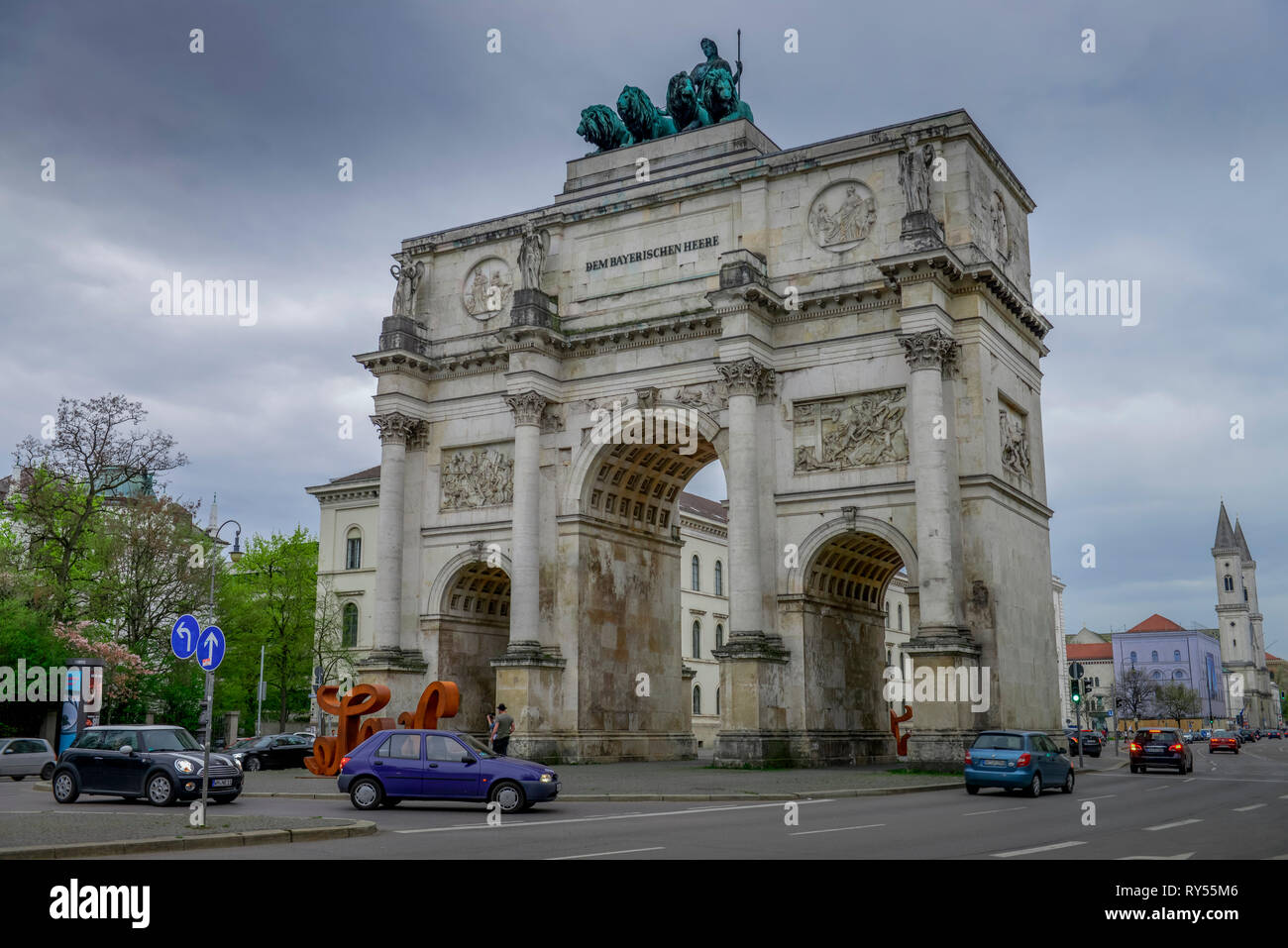 Das siegestor, Leopoldstraße, München, Bayern, Deutschland