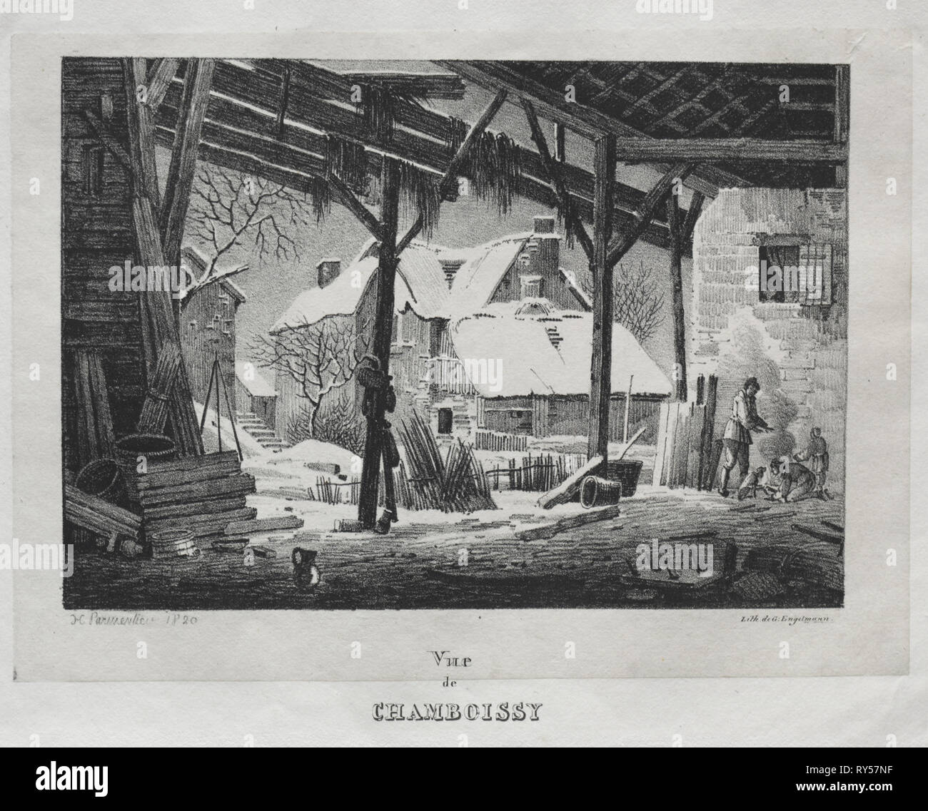Vue de Chamboissy, 1820. Godefroy Engelmann (Französisch, 1788-1839). Lithographie; Bild: 13,5 x 19,3 cm (5 5/16 x 7 5/8 in Stockfoto