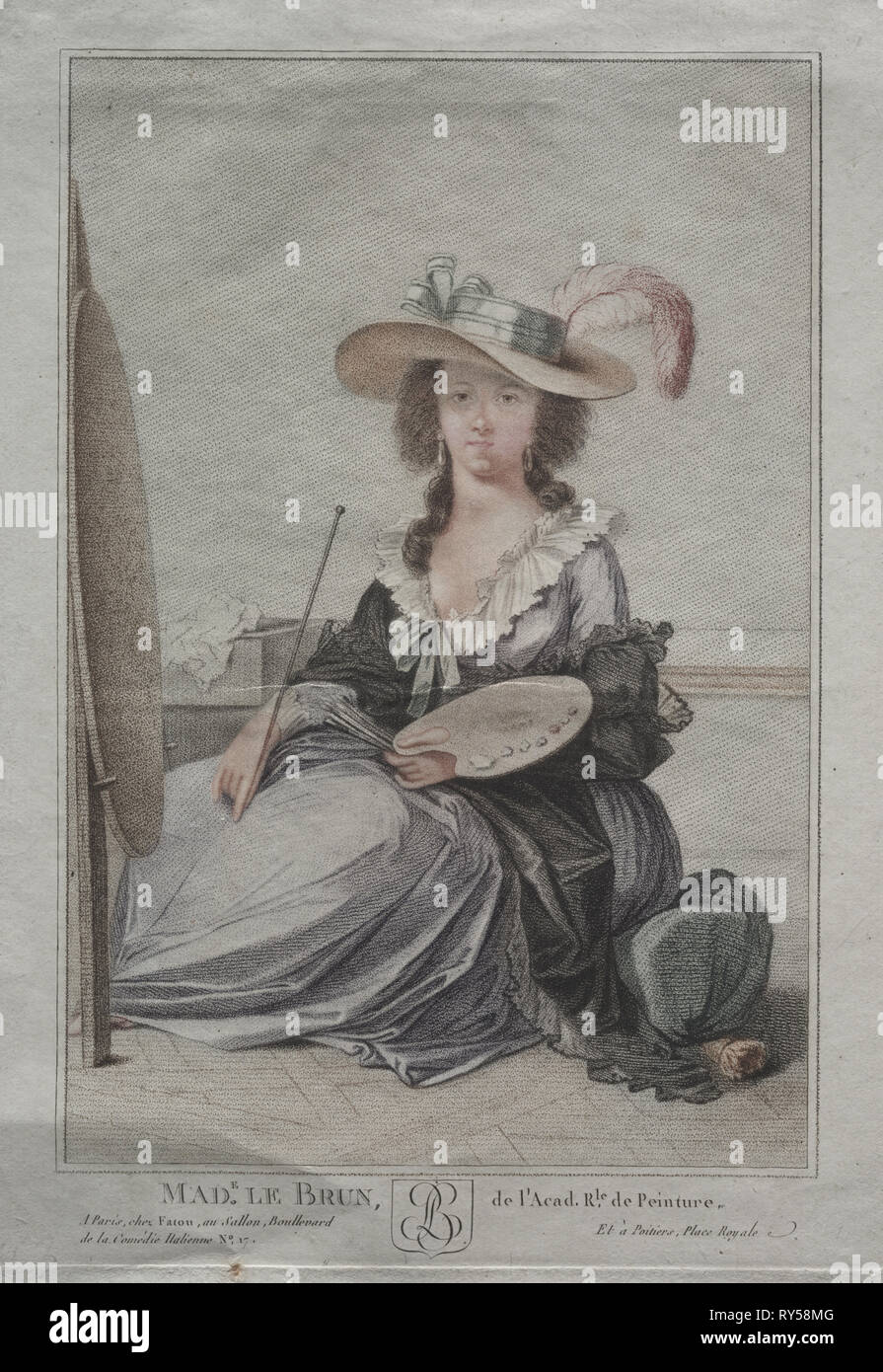 Mme Vigée Lebrun, C. 1800. Anonym. Dichtfläche Gravur Stockfoto