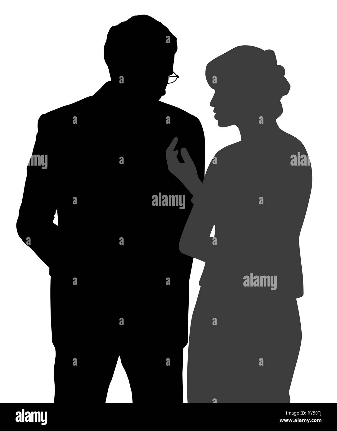 Mann und Frau diskretes Gespräch Stockfoto