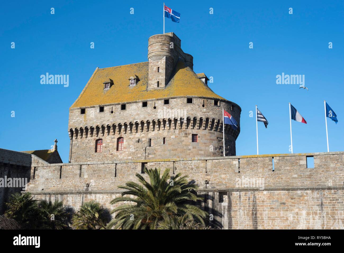 Frankreich, Ille et Vilaine, Saint Malo, Schloss von Saint Malo, die zwischen dem 15. und 18. Jahrhundert Stockfoto