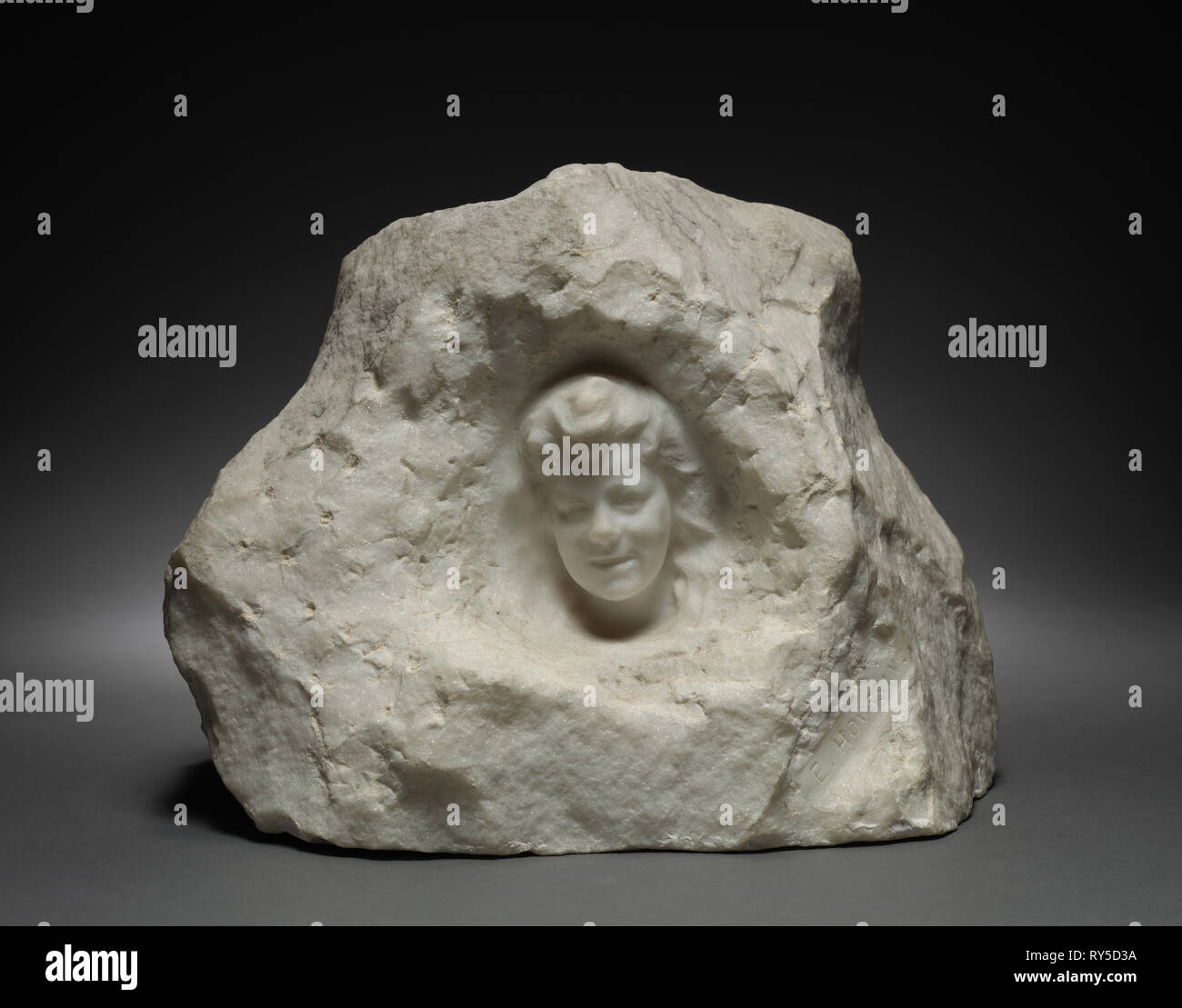 Kopf, 1893. Édouard Charles Marie Houssin (Französisch, 1847-1919). Marmor; gesamt: 22,2 x 29,2 x 19 cm (8 3/4 x 11 1/2 x 7 1/2 in. Stockfoto