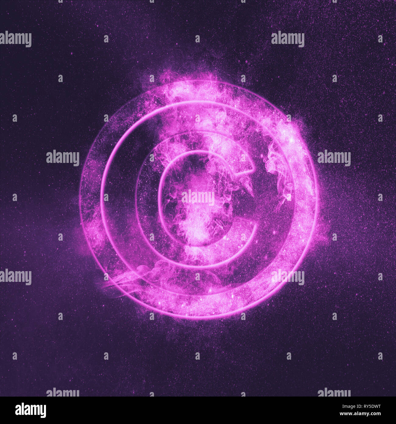 Copyright Symbol. Abstrakte Nacht Himmel Hintergrund Stockfoto