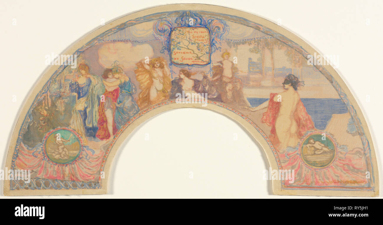 Souvenir von Sevilla, 1905. Charles conder (British, 1868-1909). Aquarell, Gouache, und Shell Gold mit Graphit auf Seide; Fabric: 20,3 x 39,7 cm (8 x 15 5/8 in Stockfoto