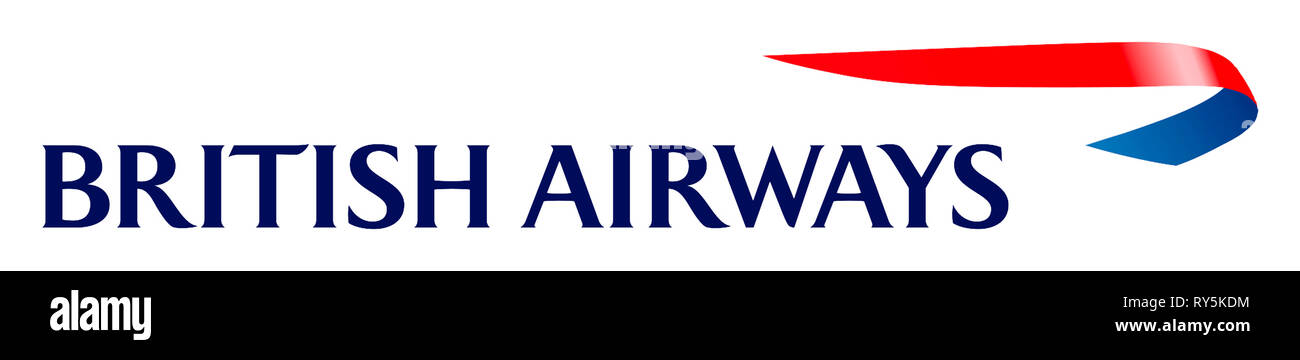 Logo der Fluggesellschaft British Airways - Vereinigtes Königreich. Stockfoto