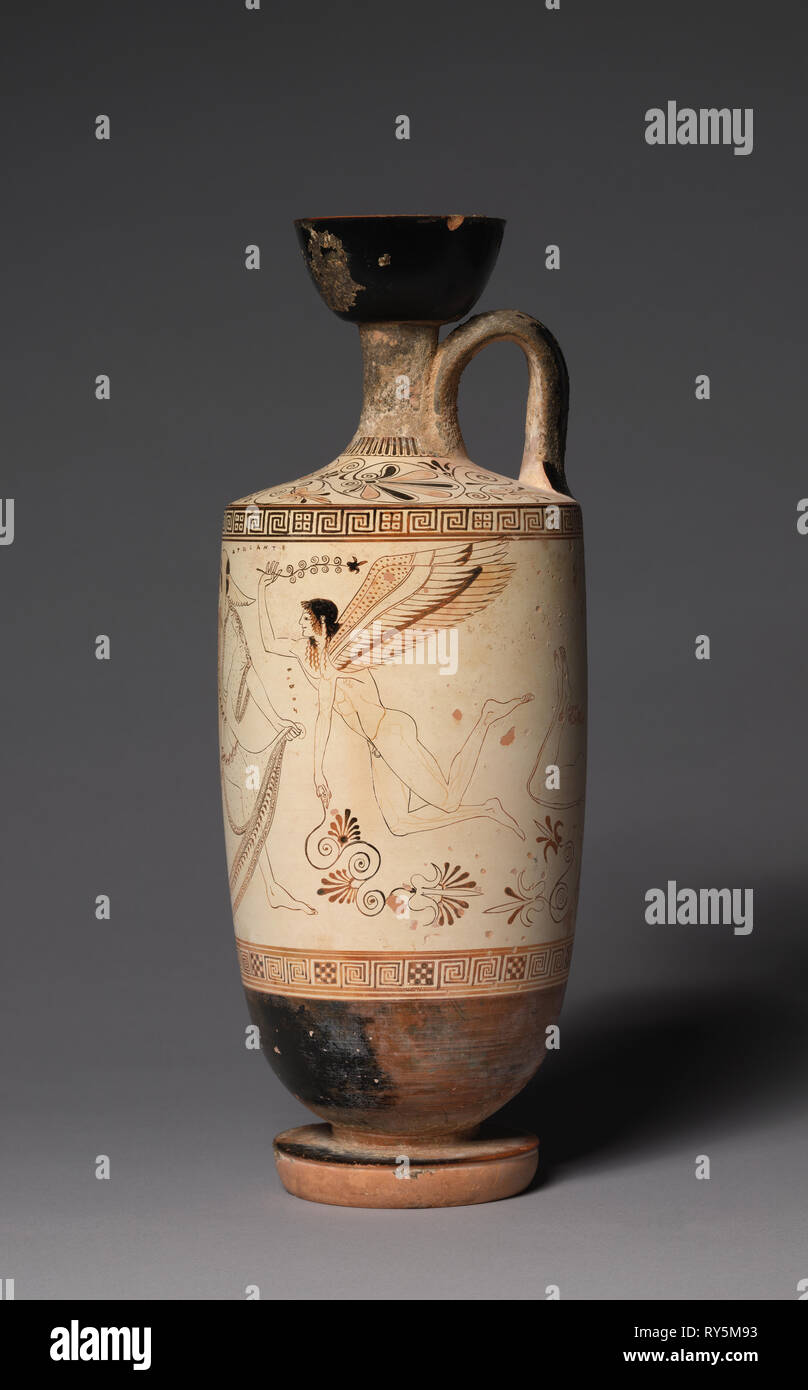 Die Atalanta (Funerary Lekythos Öl Kanne), 500-490 BC. Zurückzuführen auf Douris (Griechisch). Weiß lackiert - Terrakotta; Insgesamt: 31,8 cm (12 1/2 in. Stockfoto