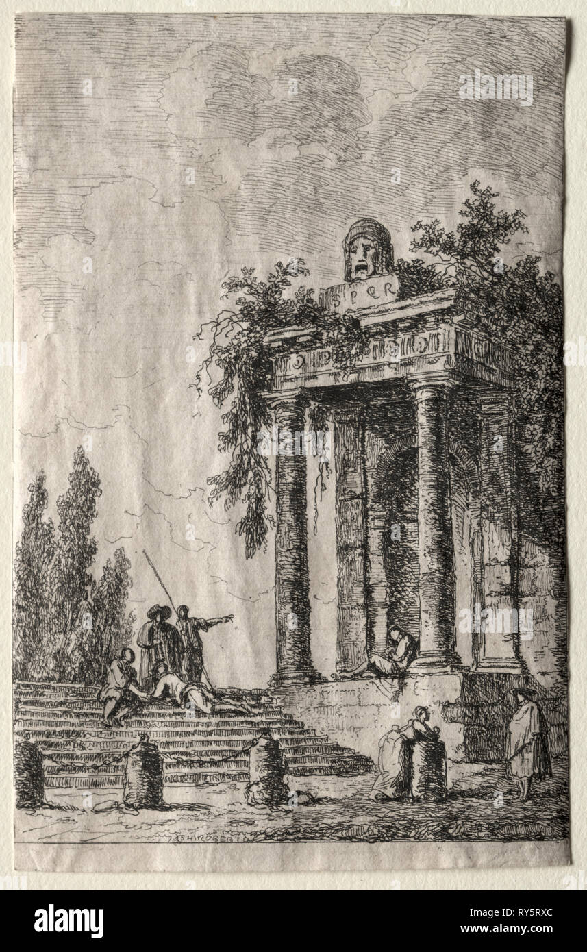 Les soirées de Rom: Die Treppe, 1763. Hubert Robert (Französisch, 1733-1808). Ätzen Stockfoto