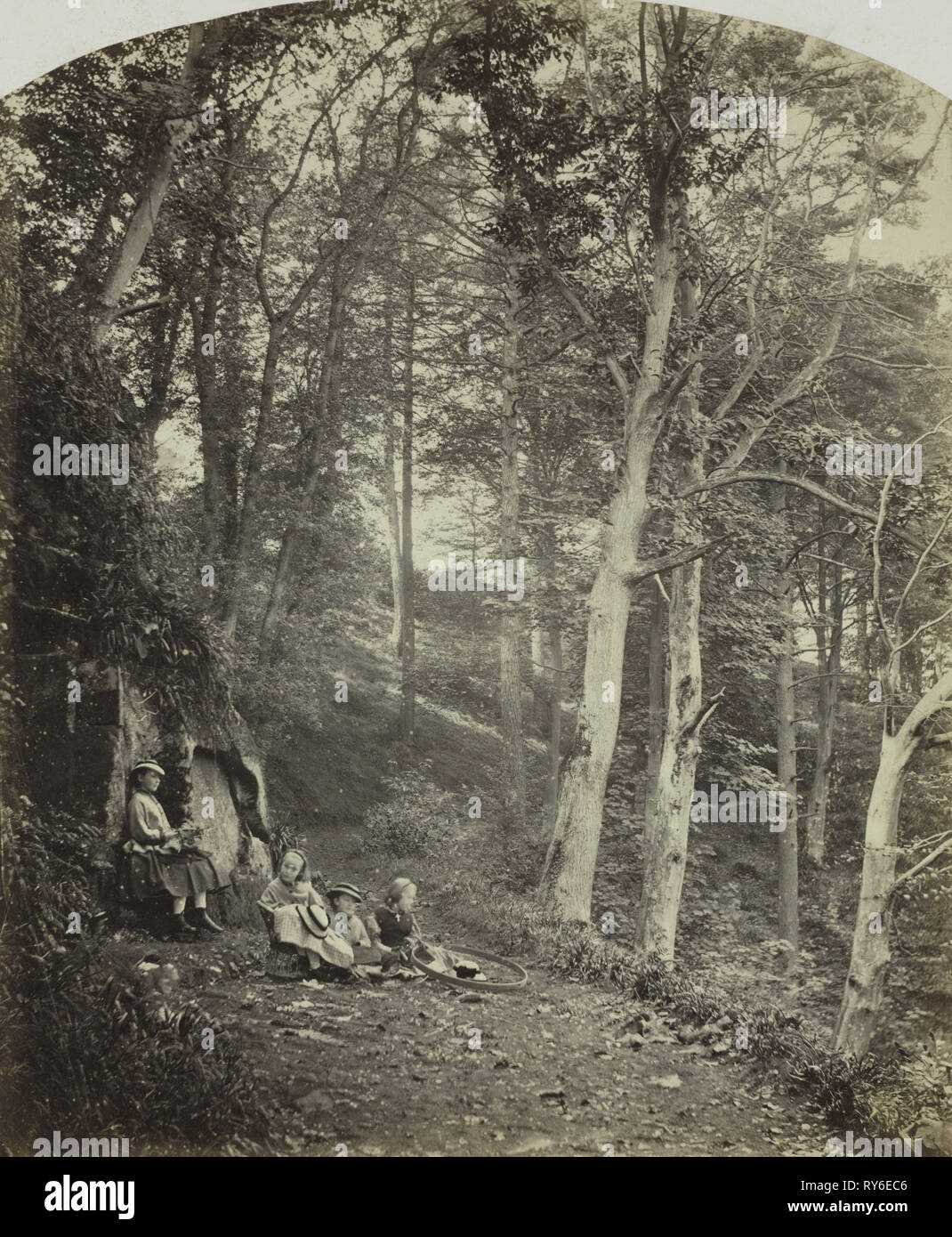 Ein Weg durch einen Wald, C. 1860. Major Francis Gresley (Britisch). Eiweiß Drucken von nassen Collodium negativ; Bild: 29,5 x 24,1 cm (11 5/8 x 9 1/2 in.); verfilzt: 50,8 x 40,6 cm (20 x 16 in Stockfoto