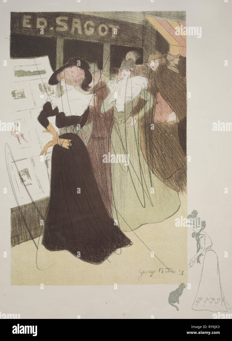 Die Galerie Sagot, 1898. Georges Alfred Bottini (Französisch, 1874-1907), Edmond D. Sagot. Stornierung Nachweis; Blatt: 37,8 x 28,1 cm (14 7/8 x 11 1/8 in.); Bild: 31,5 x 22,8 cm (12 3/8 x 9 in Stockfoto