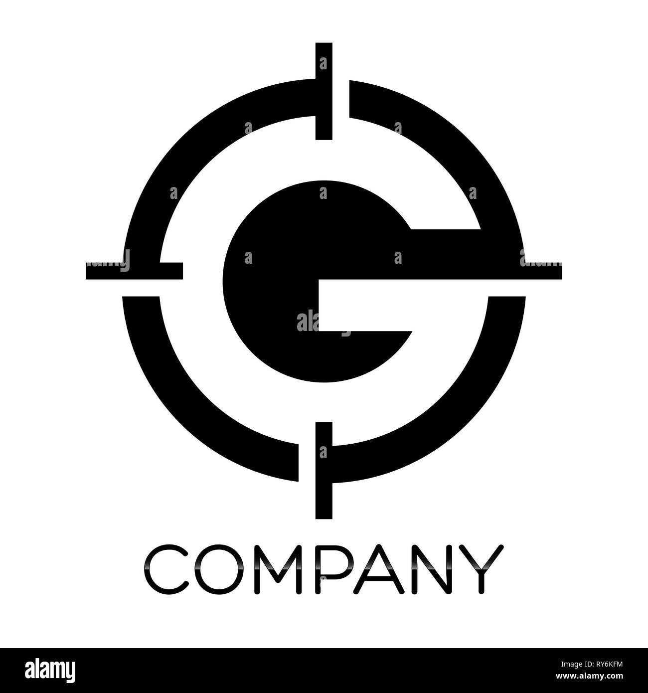 G schreiben target Logo Stockfoto