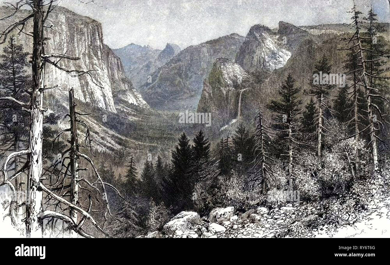 Der Yosemite Valley vom Artist Point New York 1891 USA Stockfoto