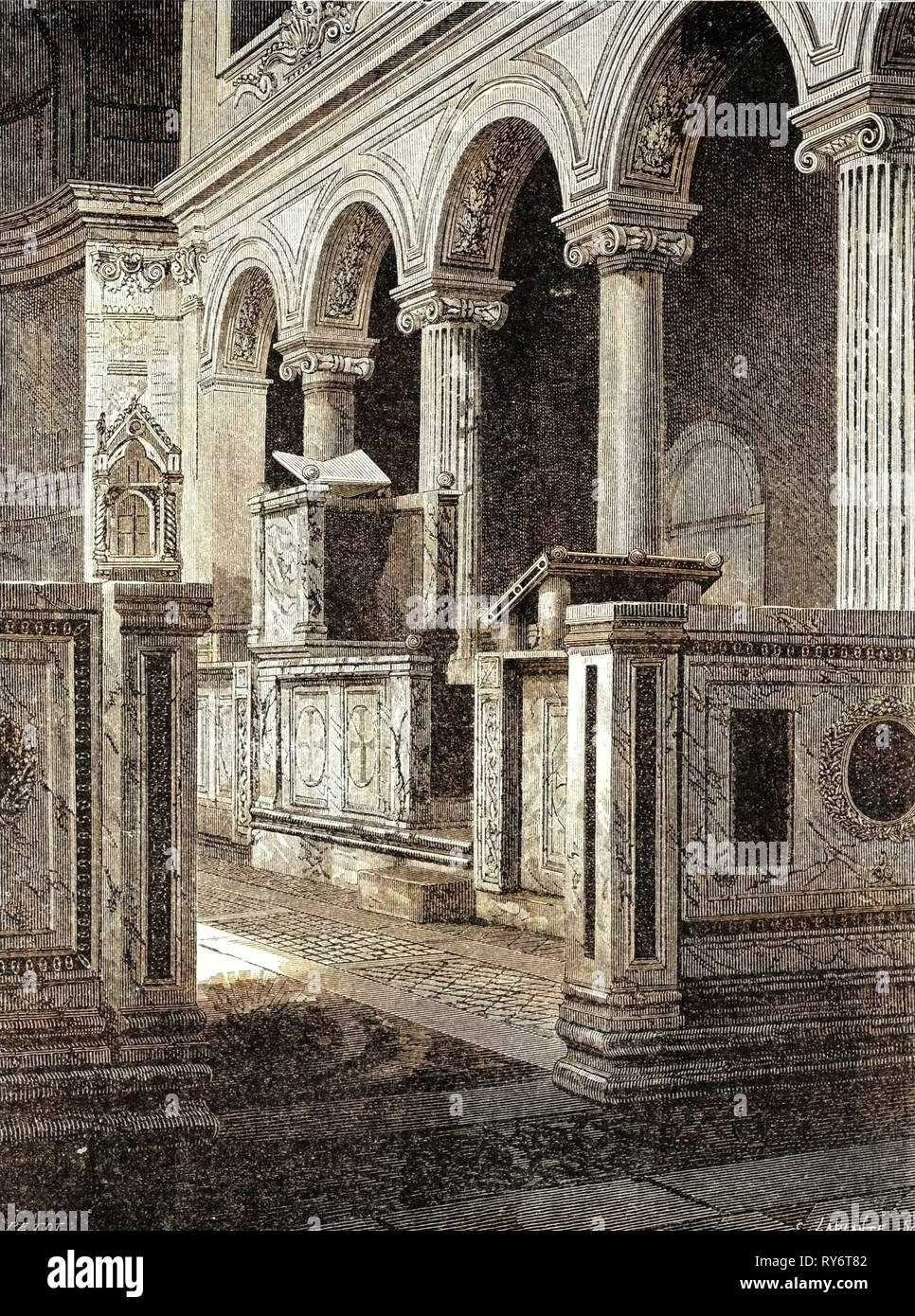 Rom Italien 1875 Kanzel der Brief an Clement's Stockfoto