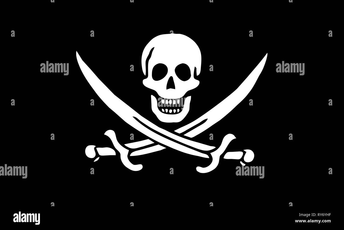 Flache Piratenflagge Stockfoto