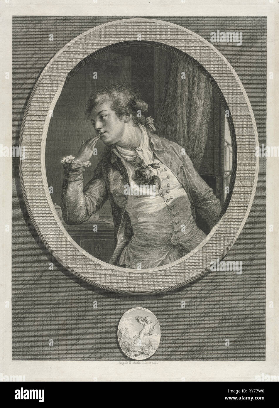 Sie können auf mich zählen, 1789. Augustin de Saint-Aubin (Französisch, 1736-1807). Ätzen und Gravieren; Blatt: 38,5 x 27,8 cm (15 1/4 x 10 15/16 in.); Plattenrand: 36,5 x 26,5 cm (14 3/8 x 10 7/16 Stockfoto