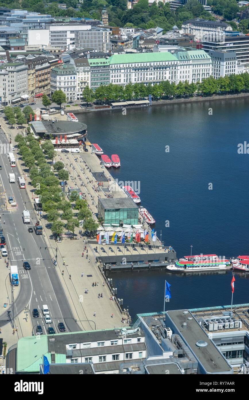 Der jungfernstieg an der Binnenalster, Hamburg, Deutschland Stockfoto