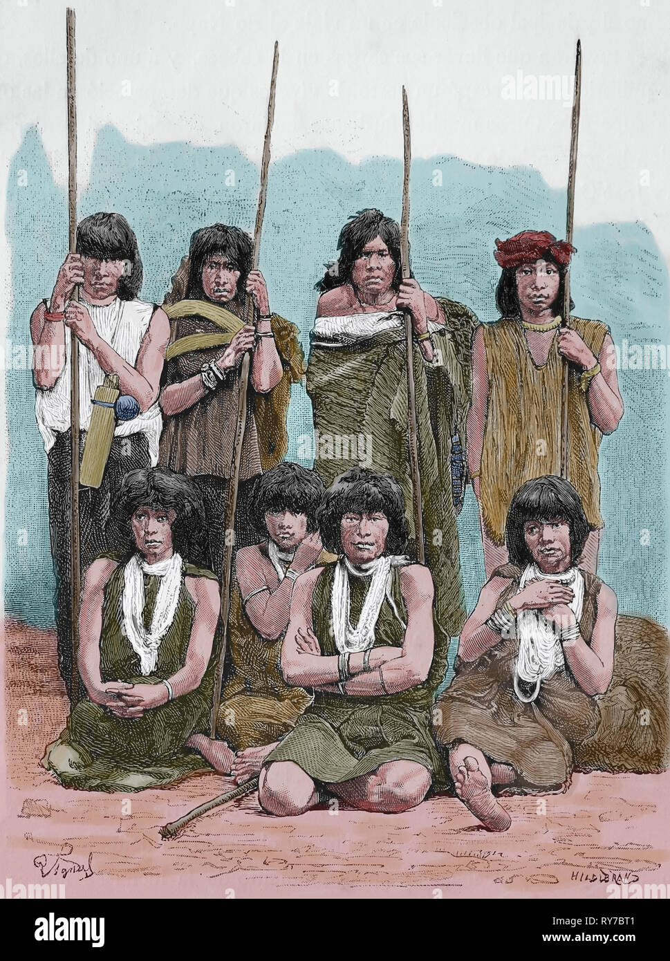Amerika equonoccial. Ecuador. Natives Yumbo. Gravur, 19. Gravur, 19. c. Stockfoto