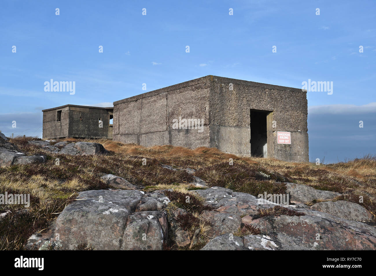 Küstenschutz Batterie;russischen Arktis Konvois; rubha nan Oll; Bucht;  Wester Ross; Schottland Stockfotografie - Alamy
