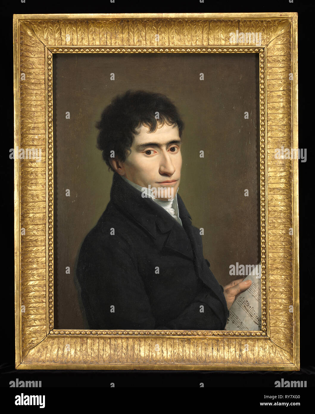 Portrait eines Musikers, C. 1800. Andrea Appiani (Italienisch, 1754-1817). Öl auf Holz; gerahmt: 72 x 57 x 6,5 cm (28 3/8 x 22 7/16 x 2 9/16 in.); ohne Rahmen: 43,8 x 60,3 cm (17 1/4 x 23 3/4 in Stockfoto