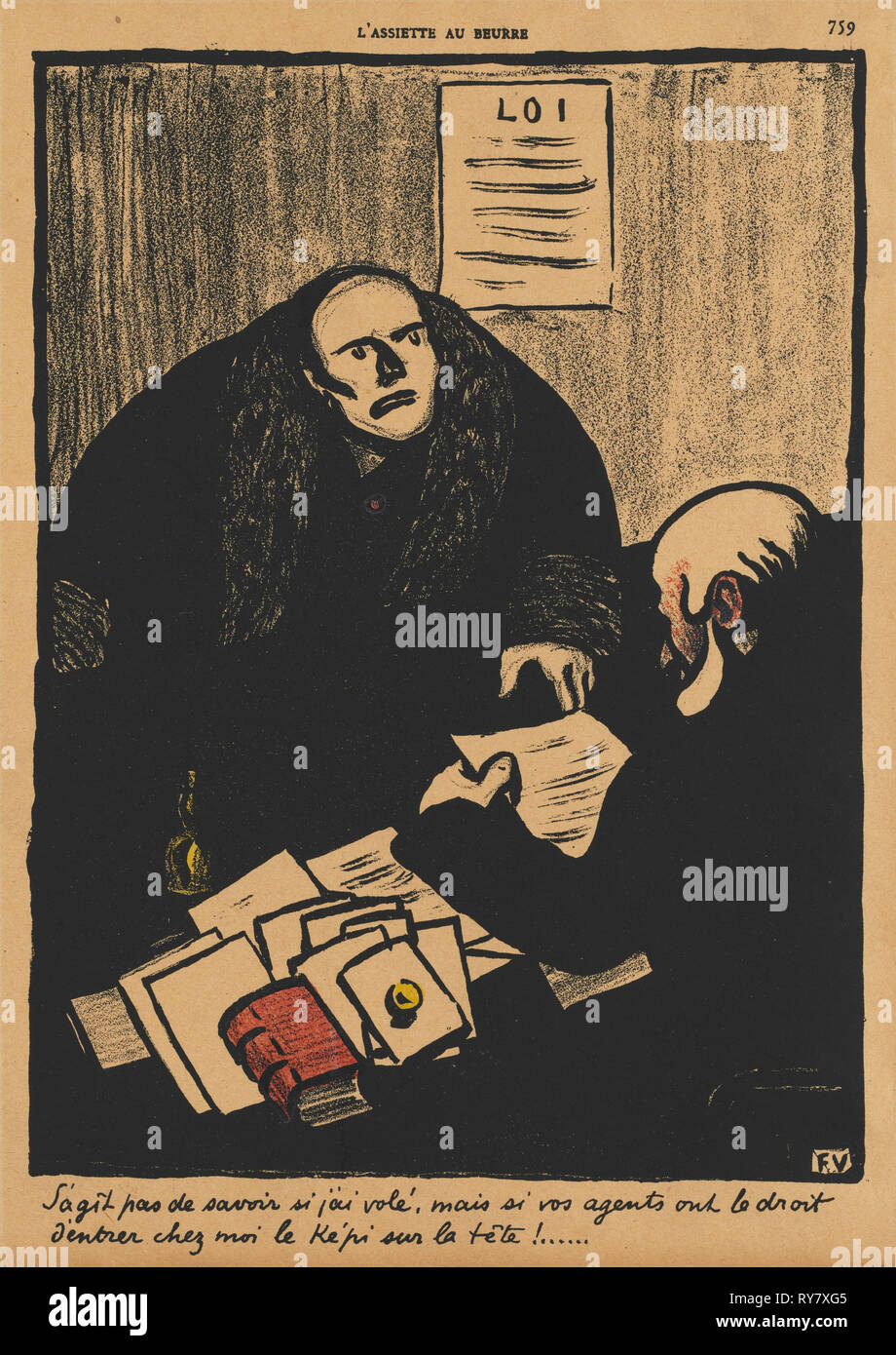 Straftaten und Strafen II, 759: Die Frage ist nicht, ob... , 1873. Félix Vallotton (Französisch, 1865-1925). Farblithographie Stockfoto