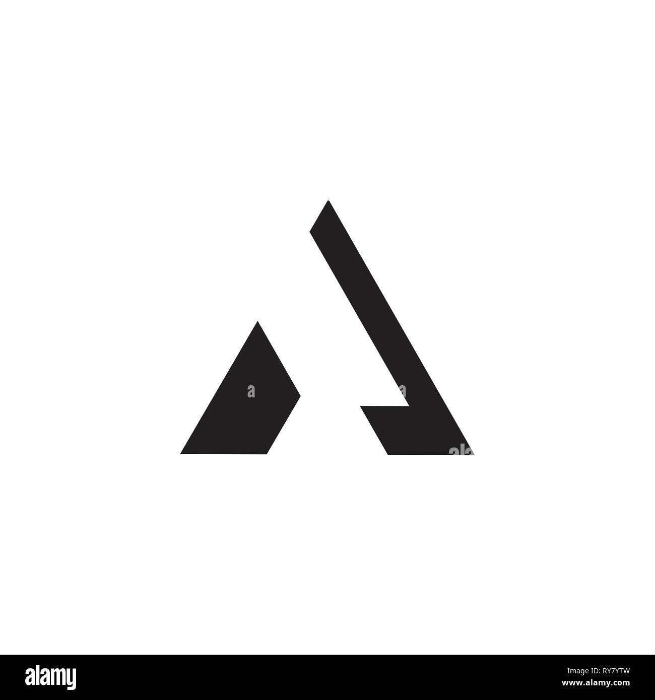 Einfaches Schreiben ein Dreieck geometrische Logo Stock Vektor