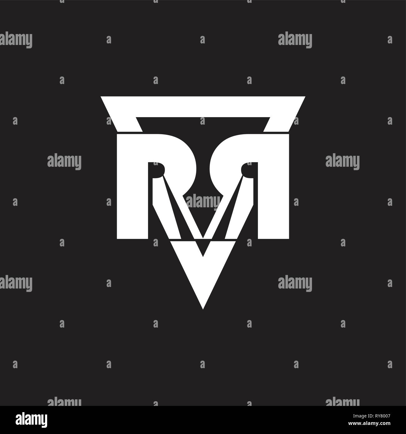 Buchstaben rr dreieckigen geometrischen logo Vektor Stock Vektor