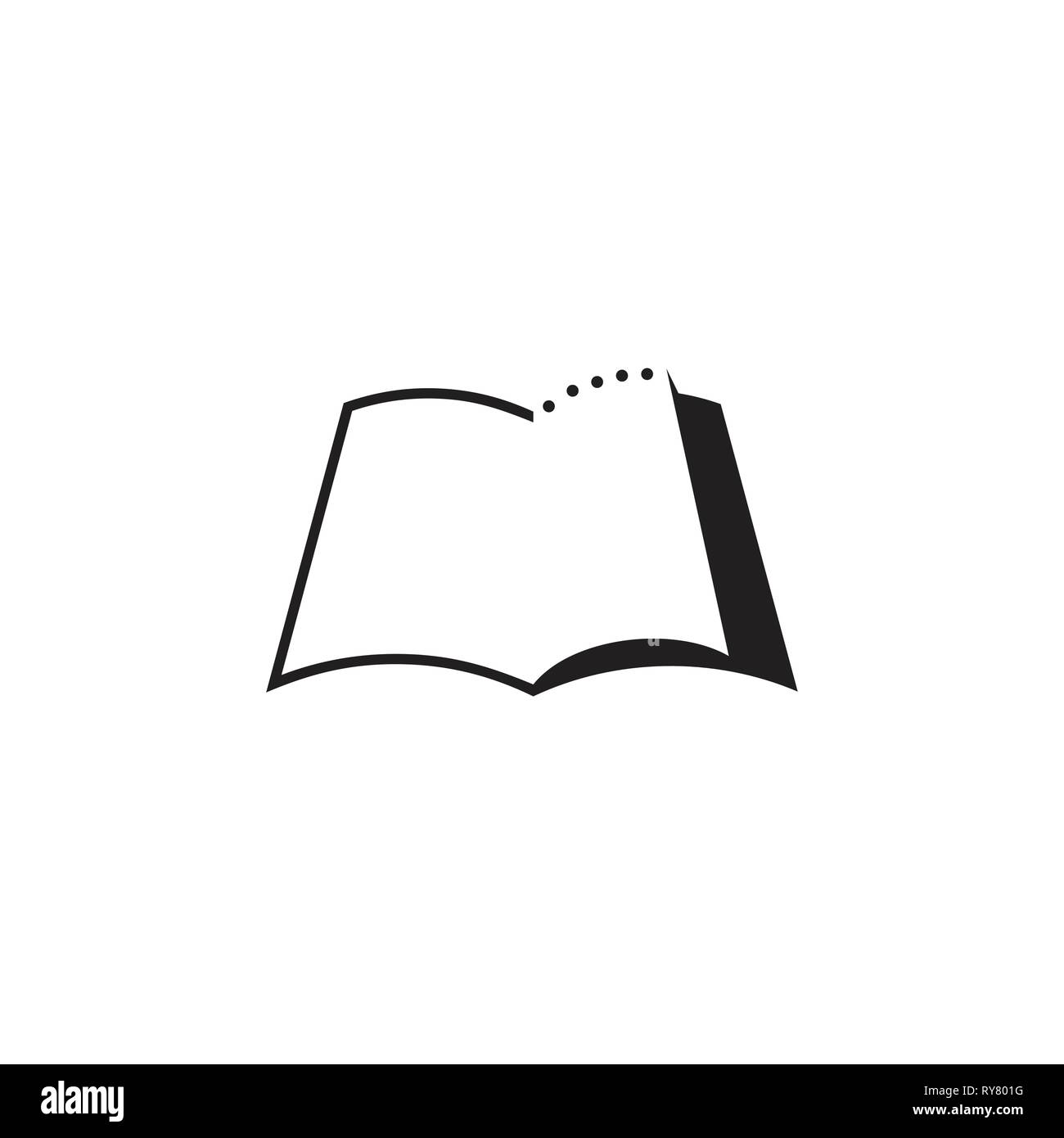 Einfaches Buch silhouette Schatten design Logo Stock Vektor