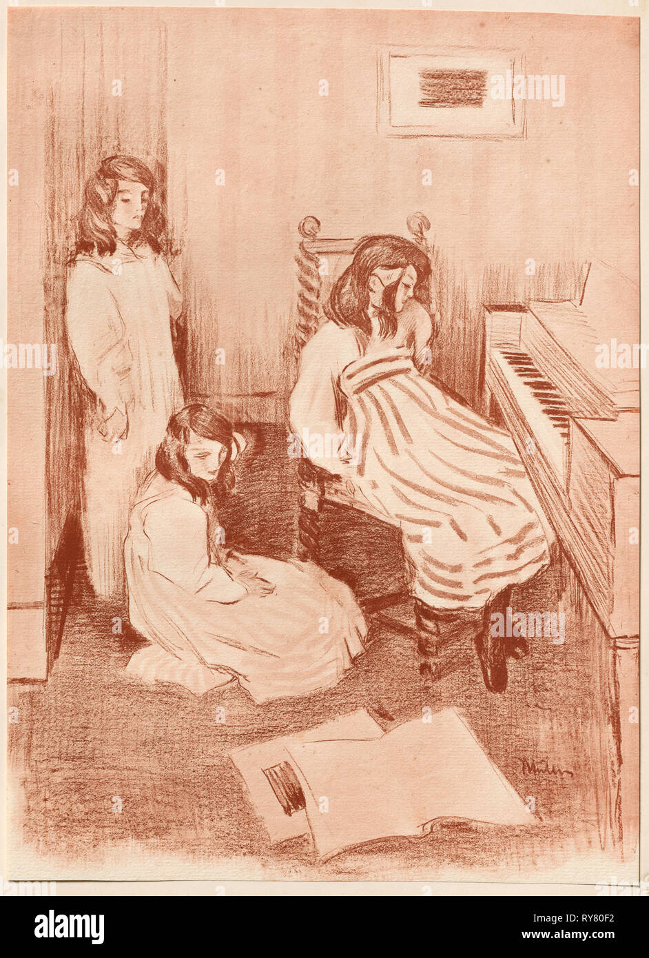 L'Estampe Moderne: Bouderie, 1898. Alfredo Müller (Italienisch, 1869-1940), Imprimerie Champenois. Farblithographie aus gebundenen Band mit 50 Lithographien, die jeweils mit einem Seidenpapier Guard; Blatt: 34,5 x 25 cm (13 9/16 x 9 13/16 in.); Bild: 34,5 x 25 cm (13 9/16 x 9 13/16 in.); sekundäre Support: 40,3 x 30,6 cm (15 7/8 x 12 1/16 Stockfoto