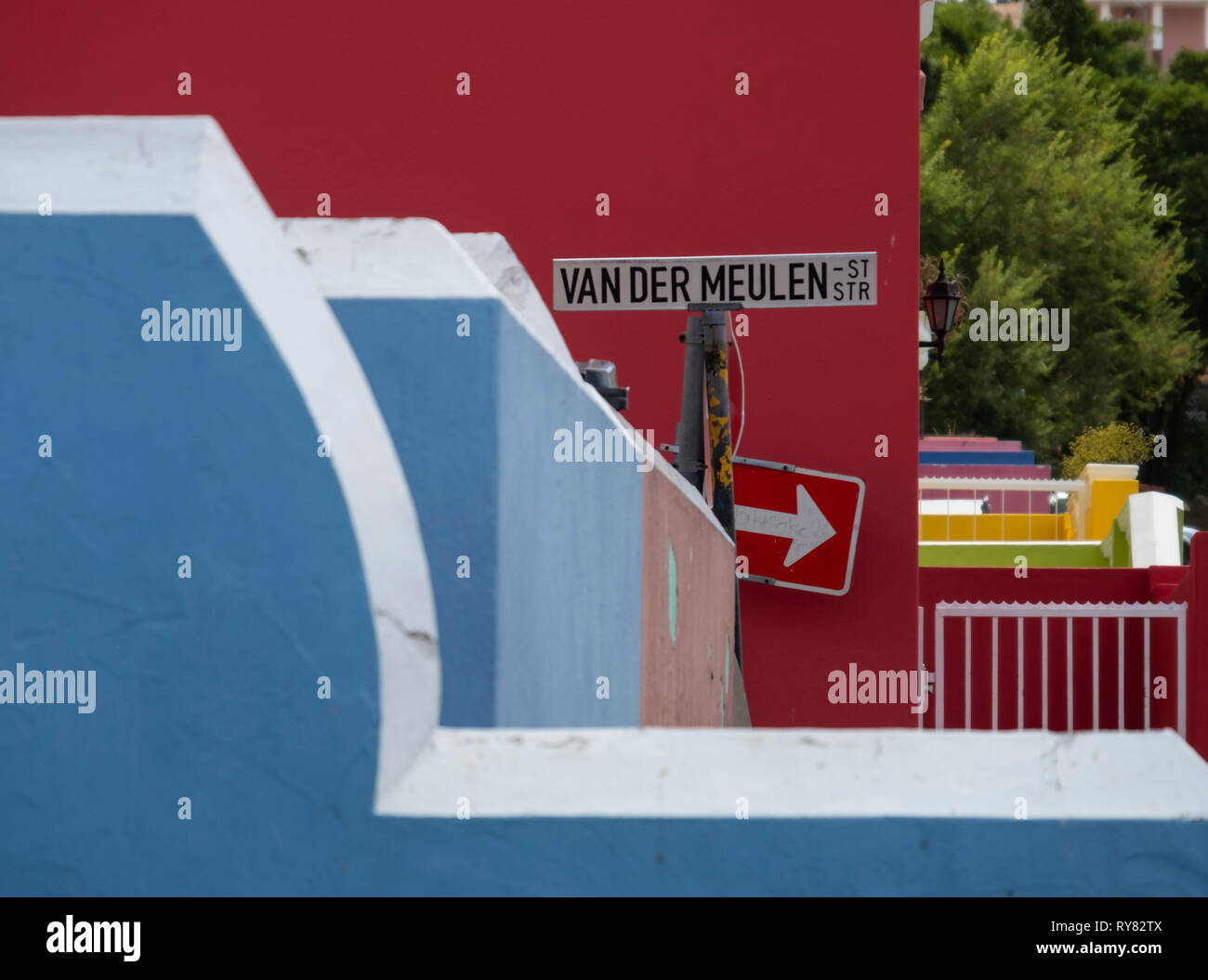 Straßenschild, Bo Kaap, Cape Town, Western Cape, Südafrika Stockfoto