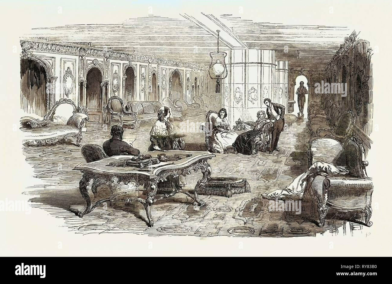 Ocean Steam Navigation: Grand Salon des 'Atlantic Stockfoto