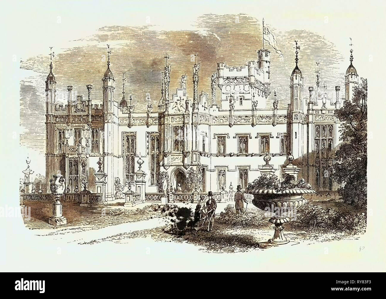 Knebworth Hertfordshire Sitz des Lord Lytton 1873 Stockfoto