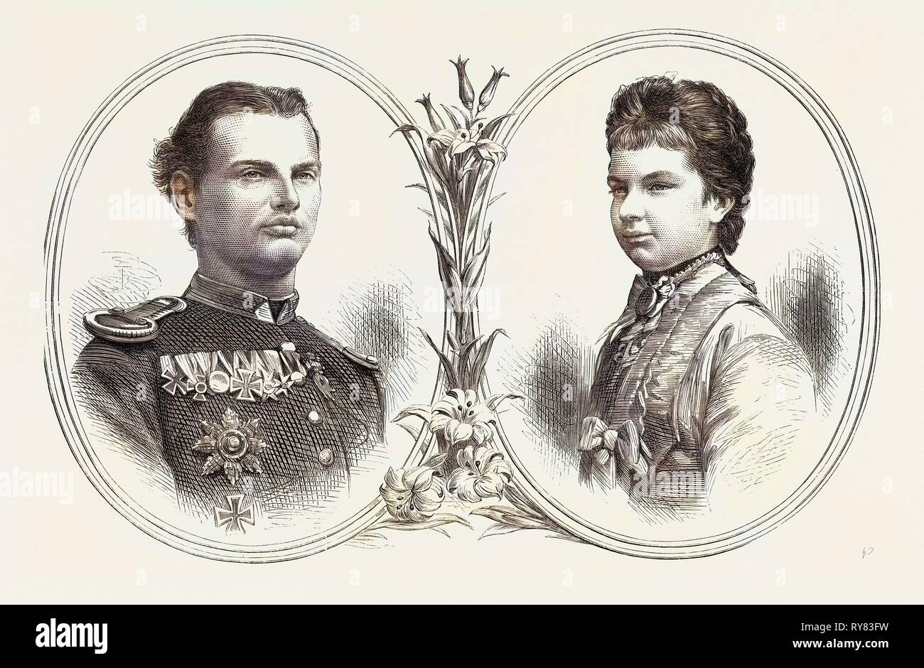 Prinz Leopold von Bayern und Prinzessin Gisela von Österreich 1873 Stockfoto