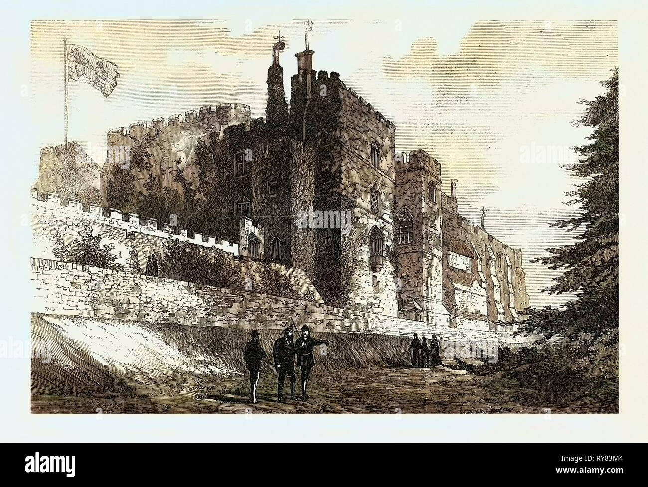 Berkeley Castle Gloucestershire besucht von der Prinz von Wales 1873 Stockfoto