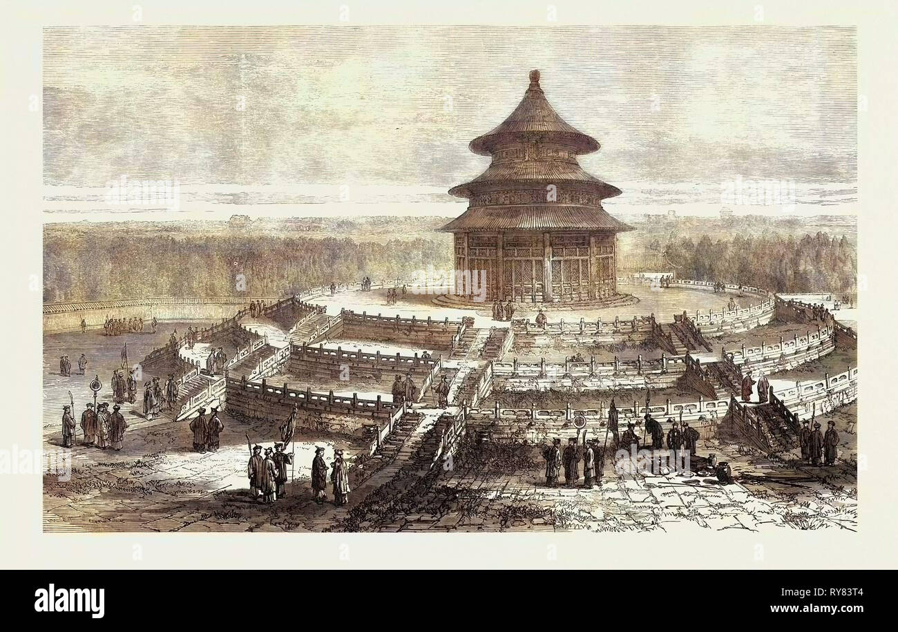 Norden Altar des Tempels des Himmels Pekin China 1873 Stockfoto