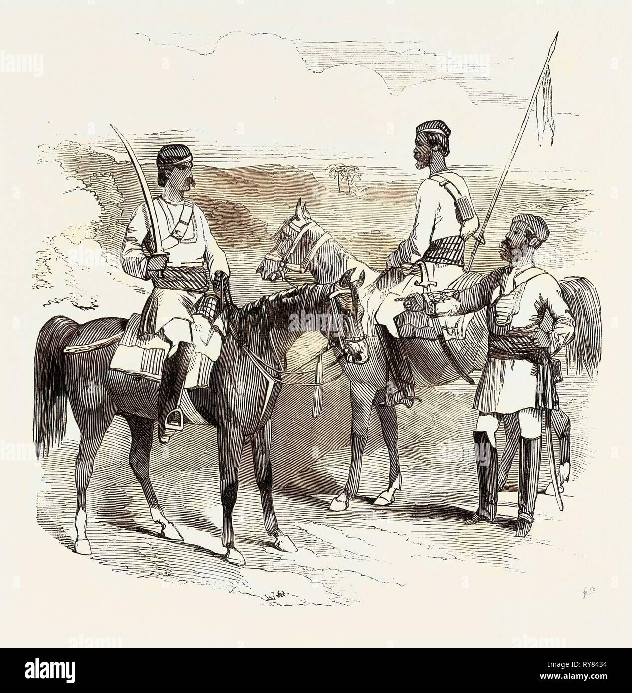 Die Meuterei in Indien: unregelmäßige Kavallerie von der bengalischen Armee Stockfoto