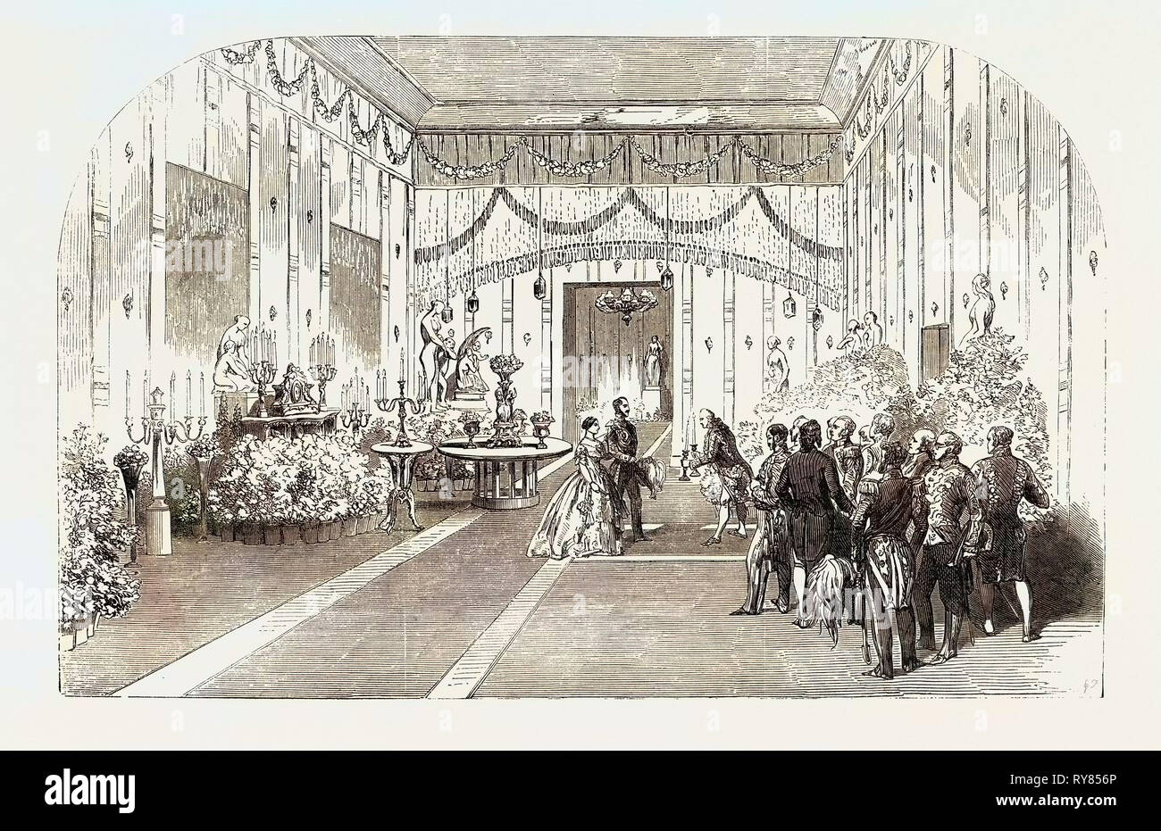 Staatliche Besuch der Königlichen Italienischen Oper, Ihrer Majestät Zimmer zurückziehen. Stockfoto