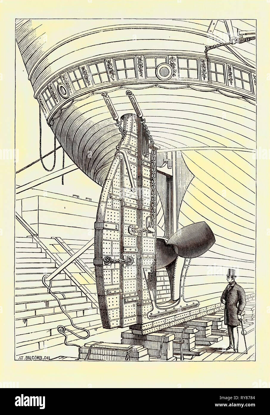 Der Pariser Internationale Ausstellung: Lumley's Patent Ruder Frankreich 1867 Stockfoto