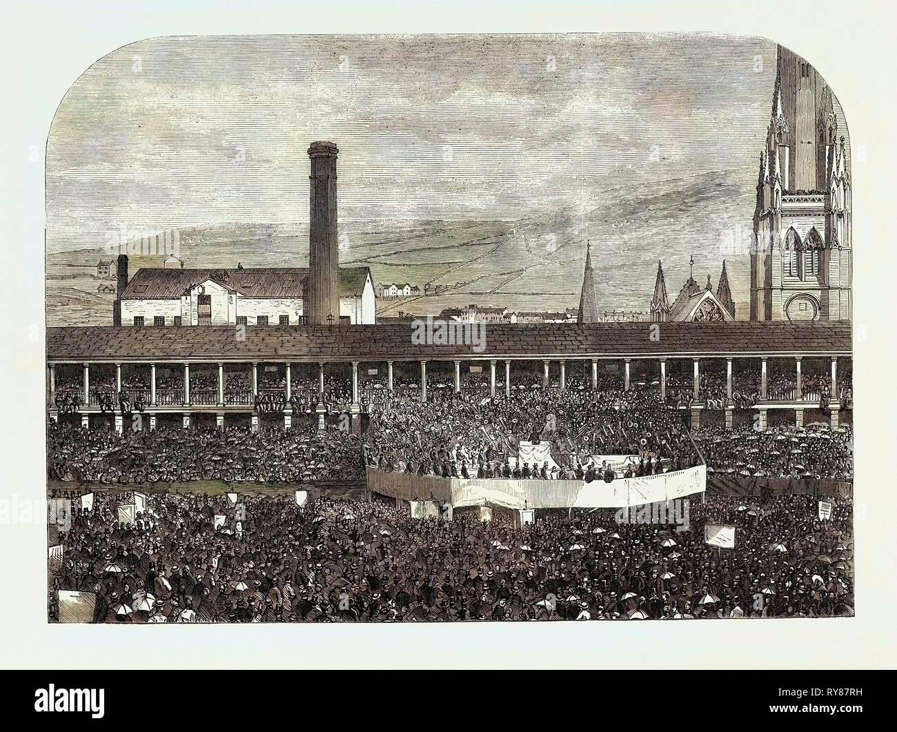 Sunday-School Jubiläums gedenken im Stück Halle Halifax, Großbritannien 1866 Stockfoto