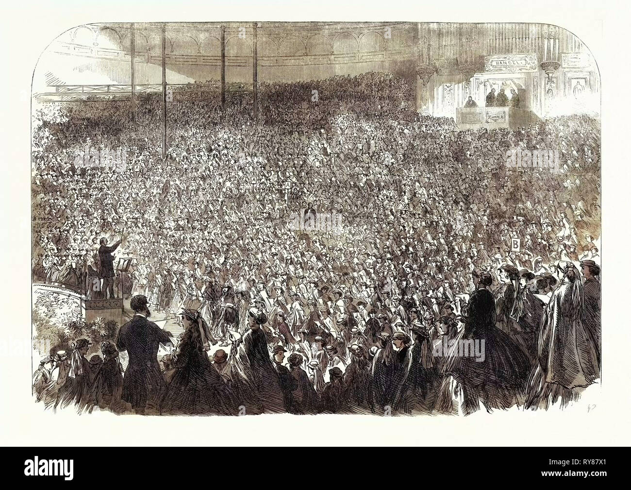 Die jährlichen Chor Treffen der städtischen Schulen im Crystal Palace DE 1866 Stockfoto