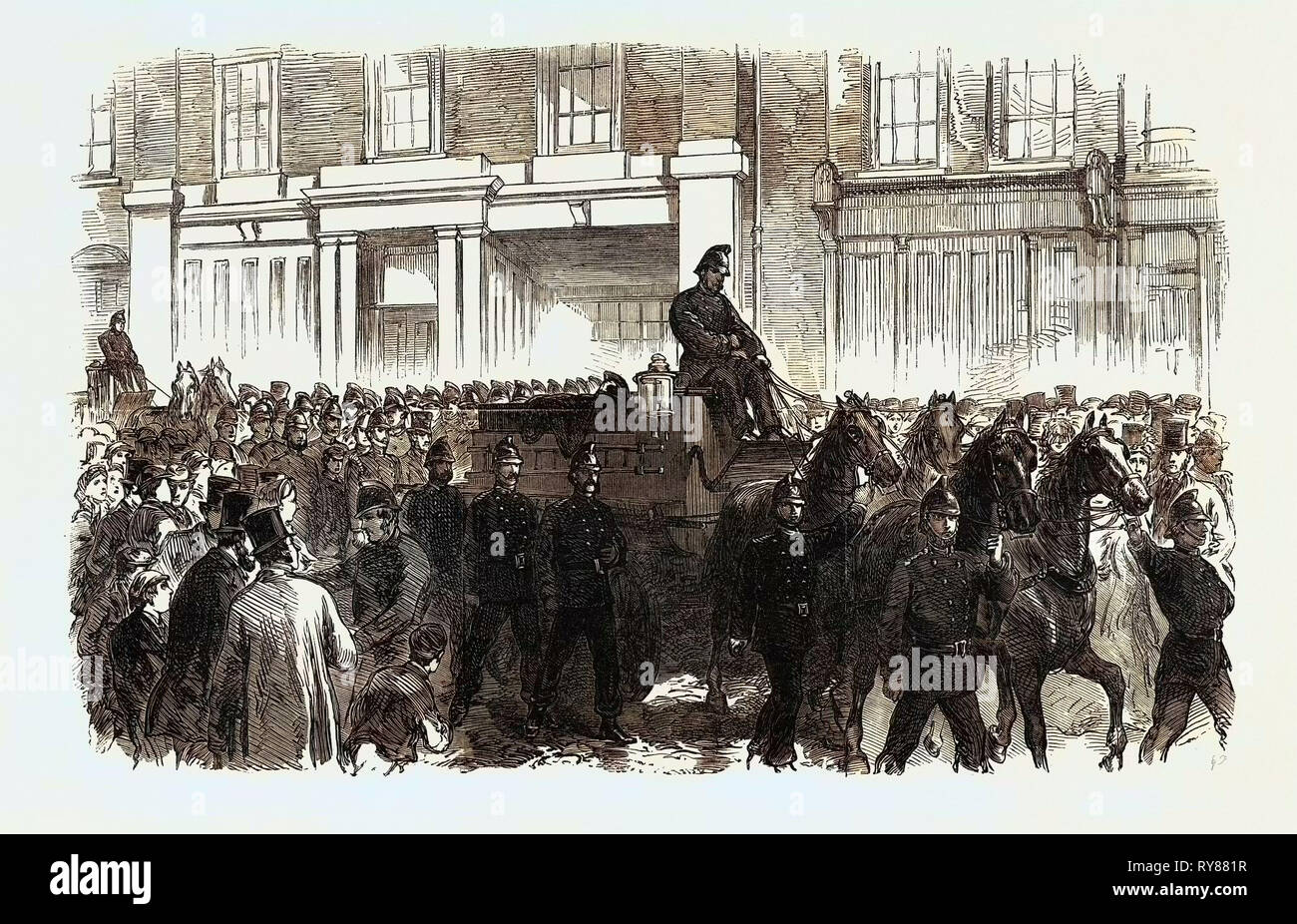 Beerdigung eines der Städtische Feuerwehr UK 1866 Stockfoto