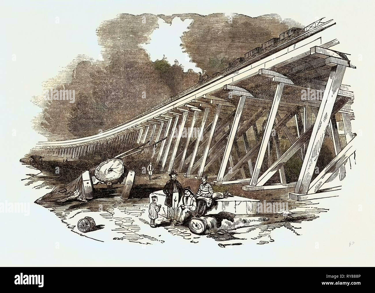 Frame-Work des Viadukts, der südöstlichen Eisenbahn Stockfoto